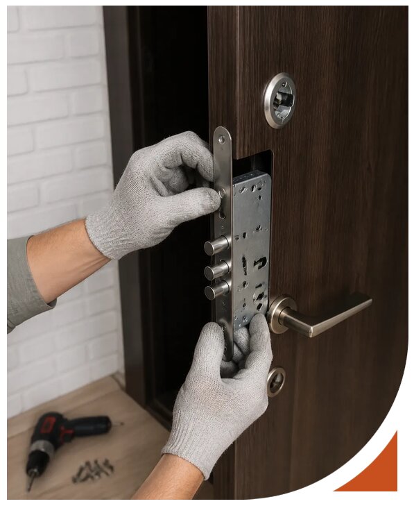 Профессиональная установка ригельного замка на дверь в Клинцах